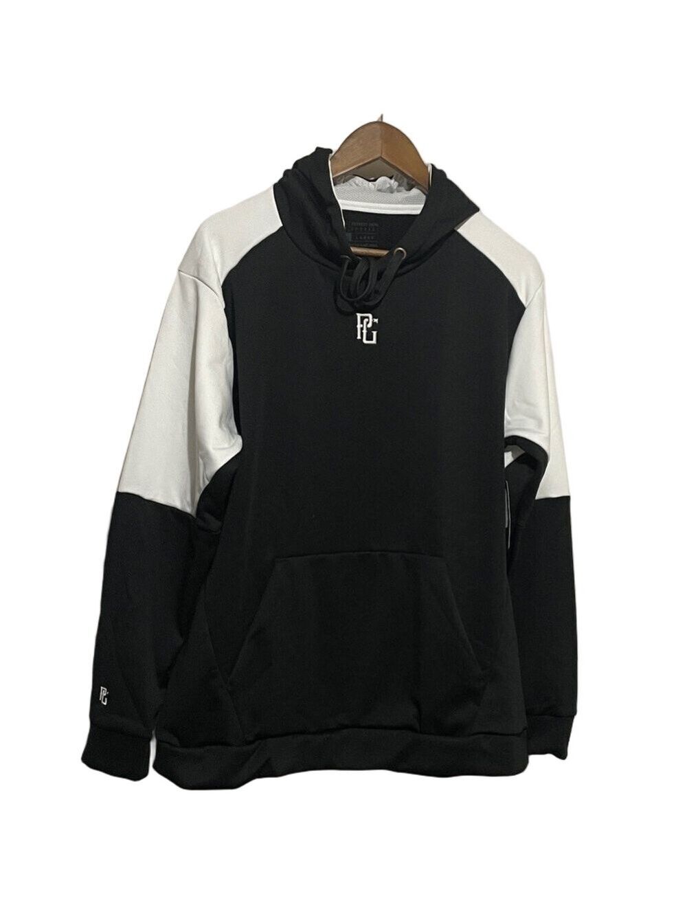 Men’s Perfect Game Black and White Training Hoodie Sz Large